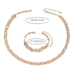 Elegant Gold and Silver Braided Jewelry Set